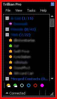 RavenBlack-skinned Trillian contact list. Red border is not part of the skin.